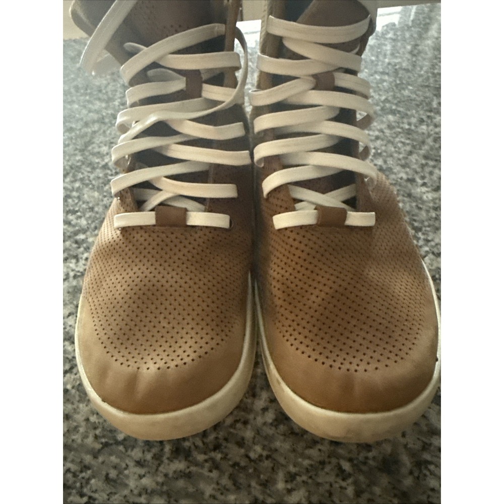 No Bull Women's 9.5 Men's 8 Camel Brown Trainer Boots Leather Look Laces